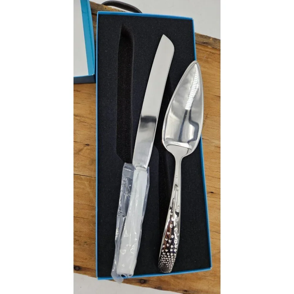 New Nambe Dazzle Cake Knife and Server Set 18/10 Stainless Steel